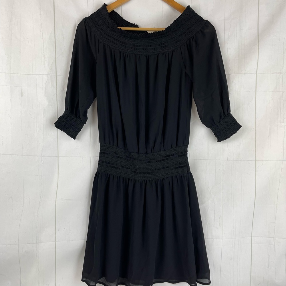 MICHAEL Michael Kors Black Sheer Sleeve Dress Size XS